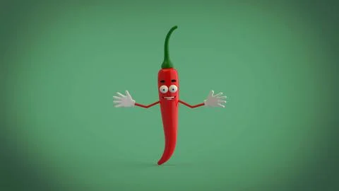 Cartoon_pepper_3D Stock Illustration