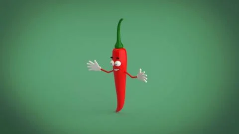 Cartoon_pepper_3D Stock Illustration
