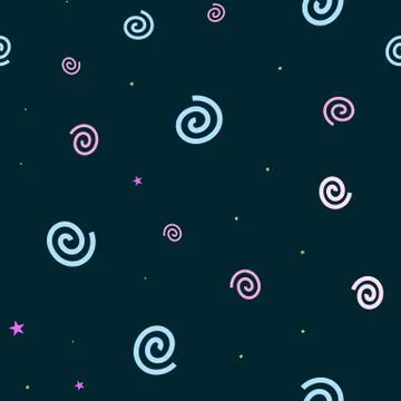 Cartooned seamless pattern with stars and clouds, vector illustration background 스톡 일러스트