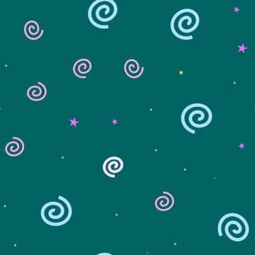 Cartooned seamless pattern with stars and clouds, vector illustration background 스톡 일러스트