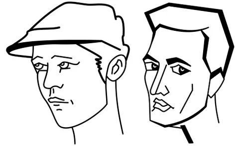 Cartooning faces of the man Stock Illustration