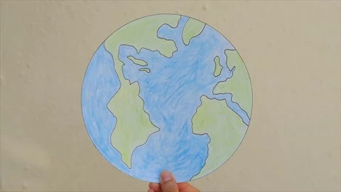 Cartoonish Drawing of the Earth Stock Footage 204794197