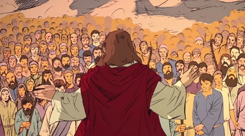 Cartoons Crowds And Man Talking Stock Footage 45949170