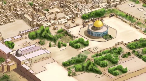 Cartoons Palestine Top View Stock Footage 45948623