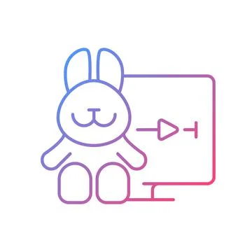 Cartoons streaming gradient linear vector icon Stock Illustration