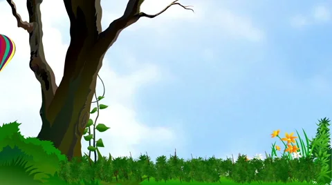 Cartoons Tree, Balloon is Coming Stock Footage 45948553