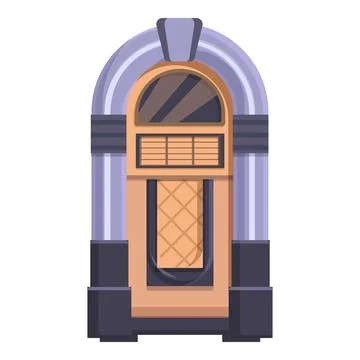 Cartoonstyle vector of a classic jukebox with vibrant colors Stock Illustration