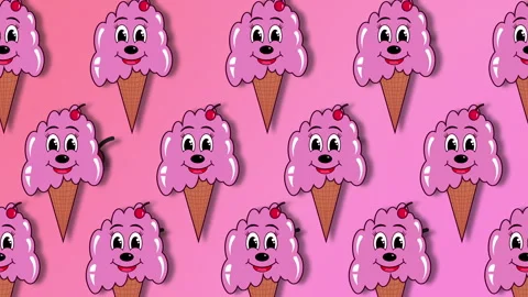 CARTOOON ICECREAM PATTERN Stock Footage 262438655