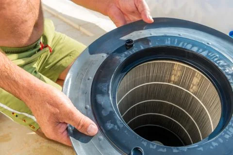 Cartridge pool filter Stock Photos