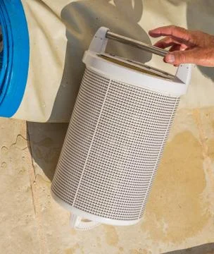 Cartridge pool filter Stock Photos