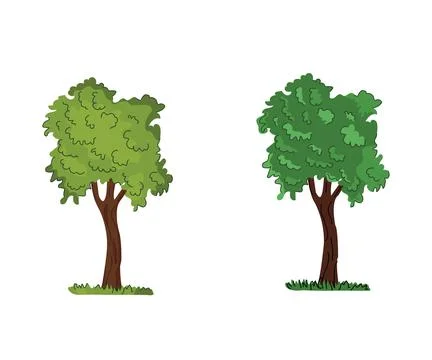 Cartton style tree Stock Illustration