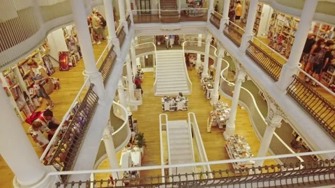 Carturesti Library interior, Old Town, Bucharest Romania Stock Footage 308197918