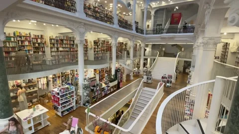 Carturesti Library interior, Old Town, Bucharest Romania Stock Footage 314769831