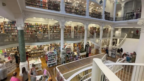 Carturesti Library interior, Old Town, Bucharest Romania Stock Footage 314830470