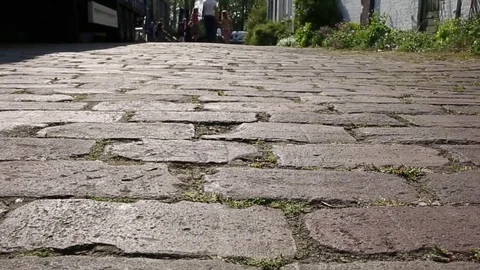Cartwheel on Cobblestone Stock Footage 80113996