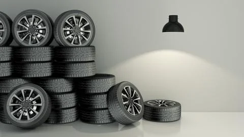 Cartwheels in empty room Stock Illustration