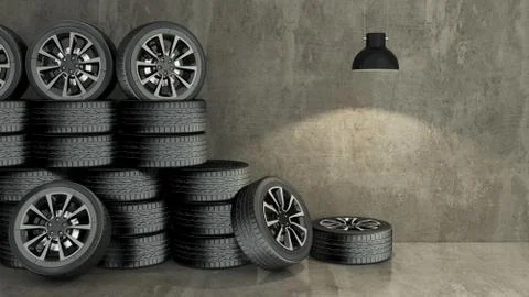 Cartwheels in empty room Stock Illustration