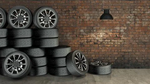 Cartwheels in empty room Stock Illustration