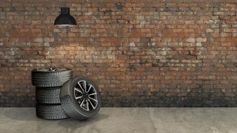 Cartwheels in empty room Stock Illustration