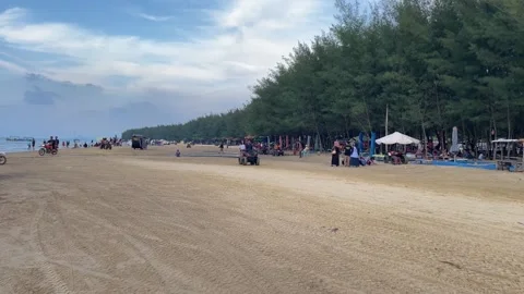 Caruban beach, central Java, Indonesia in the afternoon Stock Footage 262327044