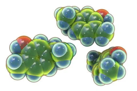 Carvacrol molecule, 3D illustration Stock Illustration