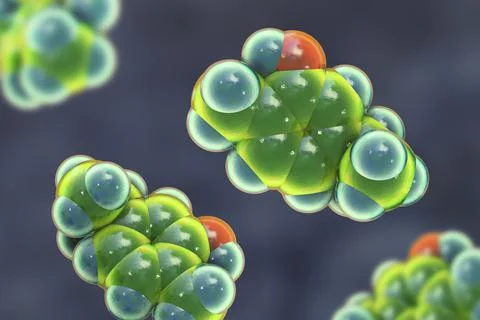 Carvacrol molecule, 3D illustration Stock Illustration