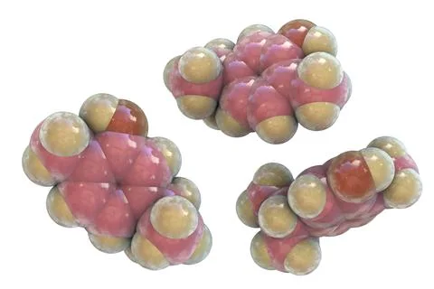 Carvacrol molecule, 3D illustration Stock Illustration