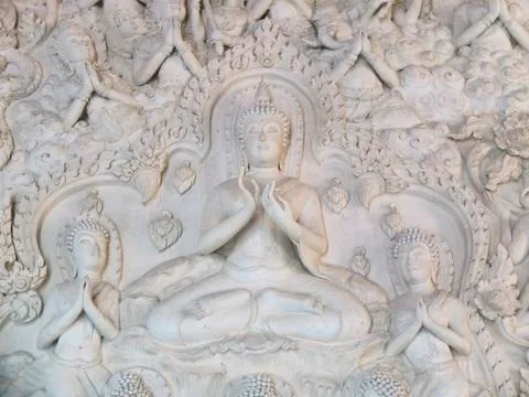 Carved Buddha statue Stock Photos
