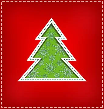 Carved Christmas tree Illustrazione stock