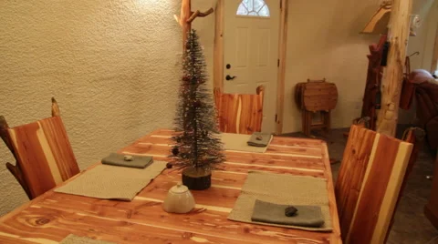 Carved Dining Set Stock Footage 40810882