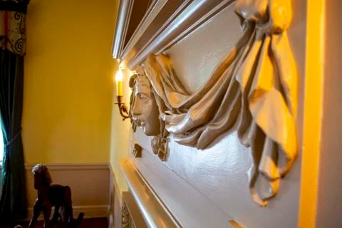 Carved Firepace Mantle Stock Photos