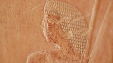 Carved Image Of A Man On A Stone Stele Of An Ancient Temple In Egypt Stock Footage 226332458