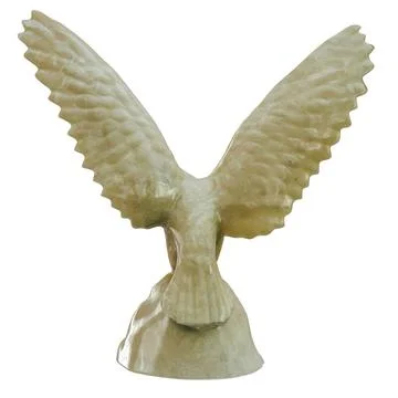 Carved ivory figurine of an eagle with spread wings on an isolated background Stock Illustration