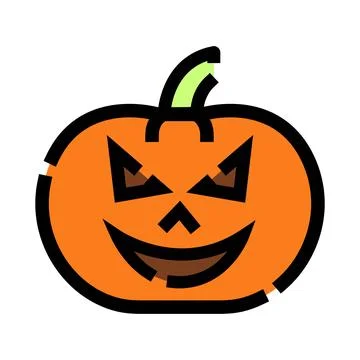 Carved jack o' lantern pumpkin icon for halloween celebration Stock Illustration