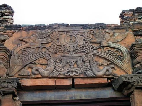 Carved Lintel at San Ignacio Mini Stock Photos