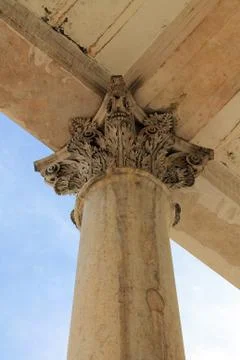 Carved marble column Foto stock