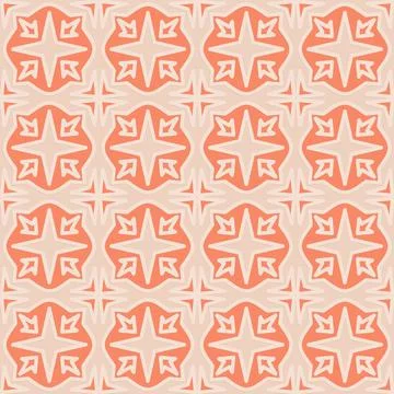 Carved orange embossed seamless pattern in Arabic style, vector illustration  스톡 일러스트