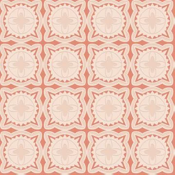 Carved orange embossed seamless pattern in Arabic style, elegant ornate orien 스톡 일러스트