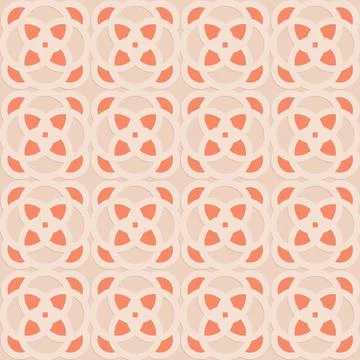 Carved orange embossed seamless pattern in Arabic style, elegant ornate orien Stock Illustration