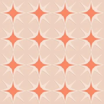 Carved orange embossed seamless pattern in Arabic style, vector illustration  Illustrazione stock