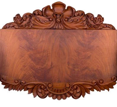 Carved pattern on wood, element of decor Stock Photos