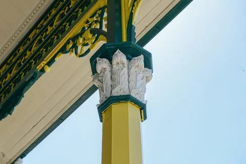 Carved pillars of Malay architecture Foto stock