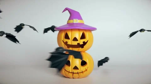 Carved Pumpkin Being For Jack O'Lantern By Man In Kitchen, 4K. Family Pumpkin Stock Footage 272459594