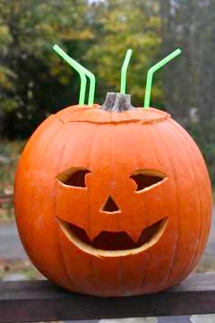 Carved pumpkins Stock Photos