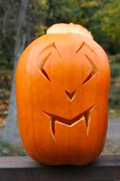 Carved pumpkins Stock Photos