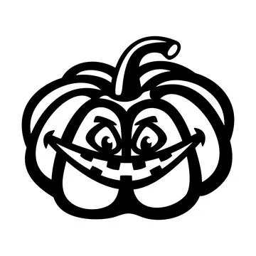 Carved silhouette of a pumpkin lantern.  Stock Illustration