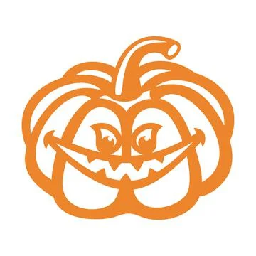 Carved silhouette of pumpkin lantern.  Stock Illustration