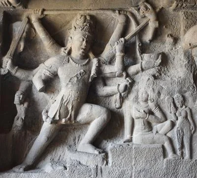 Carved structure on the wall Foto stock