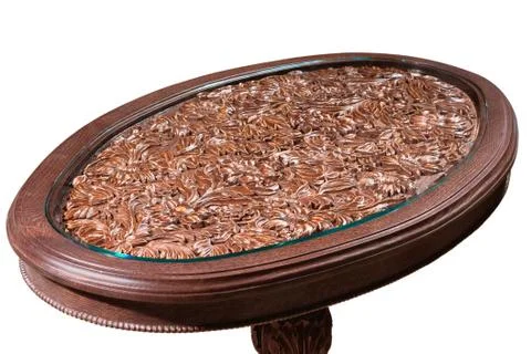 Carved table of handwork Stock Photos