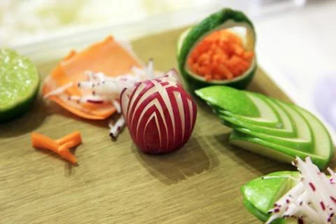 Carved vegetables Stock Photos